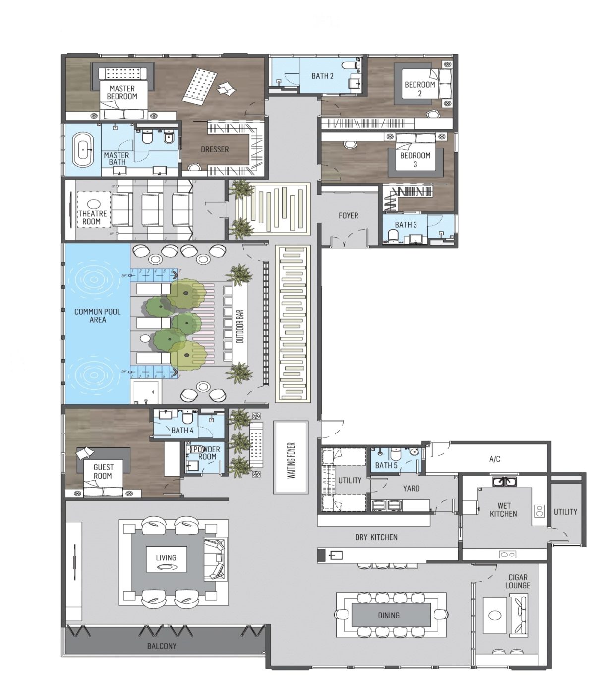 Gurney Paragon Residences Floor Plan 10th floor with