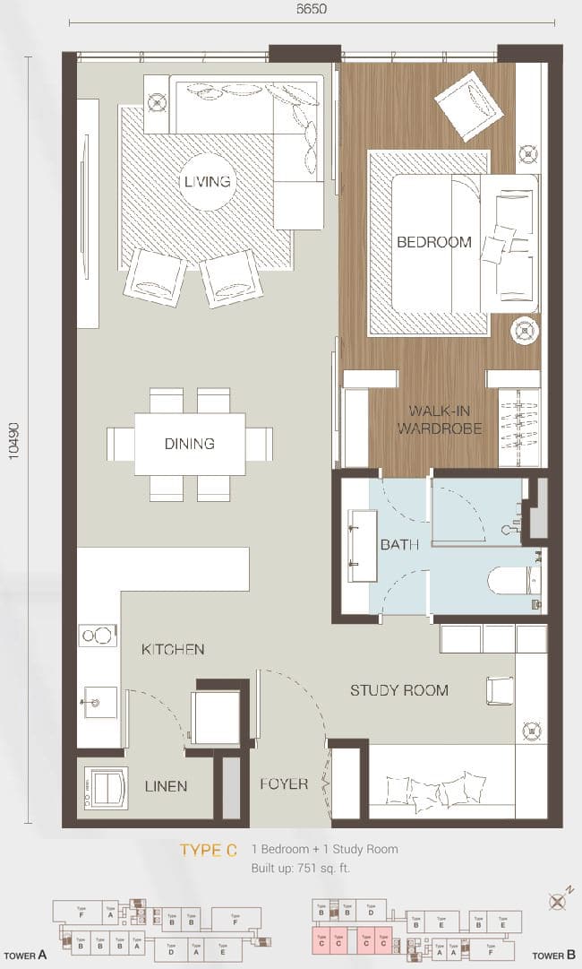 Ativo Suites Floor Plan Type C