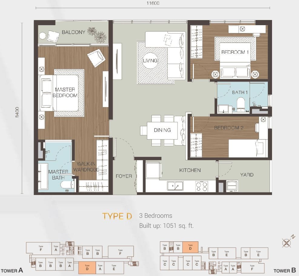 Ativo Suites Floor Plan Type D