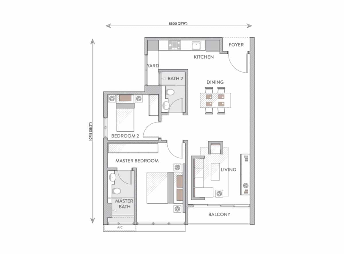 Senada Residences E型平面图