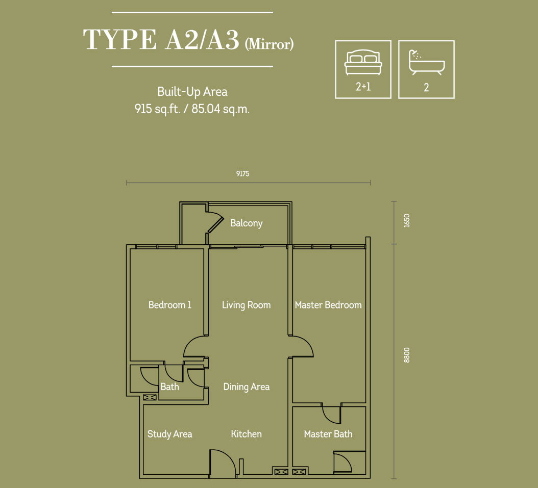 Hampton Damansara Floor Plan Type A2 A3