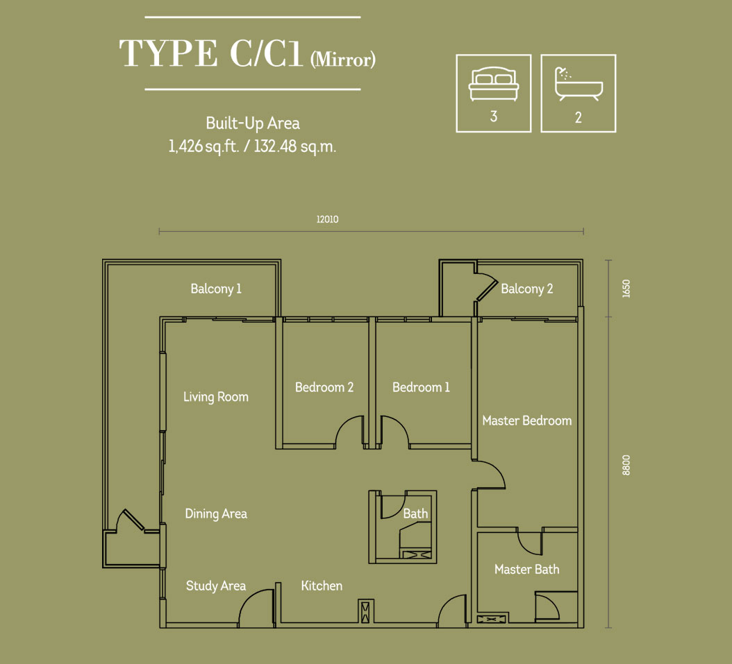 Hampton Damansara Floor Plan Type C C1