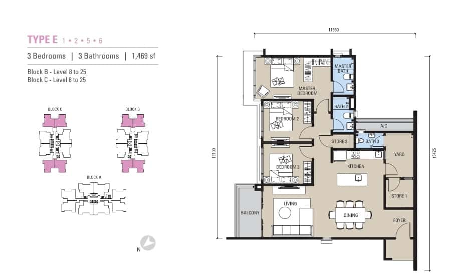 Alstonia Residence Floor Plan Type E