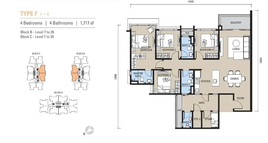 Alstonia Residence Floor Plan Type F