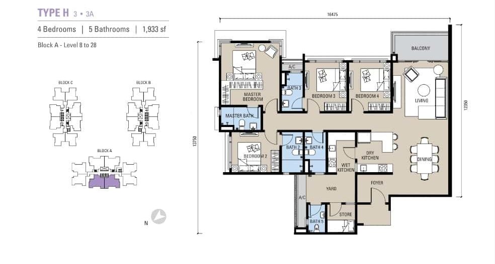 Alstonia Residence Floor Plan Type H