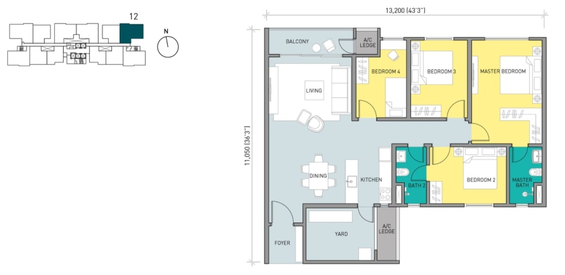 Residensi Ava Floor Plan Type E