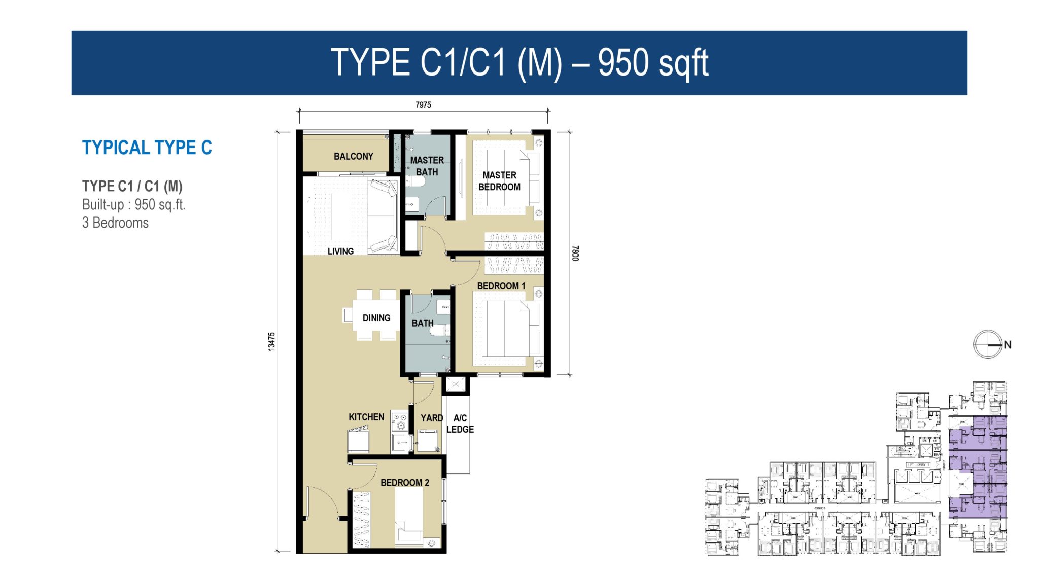 MKH Boulevard II Floor Plan Type C1 & C1 (M)