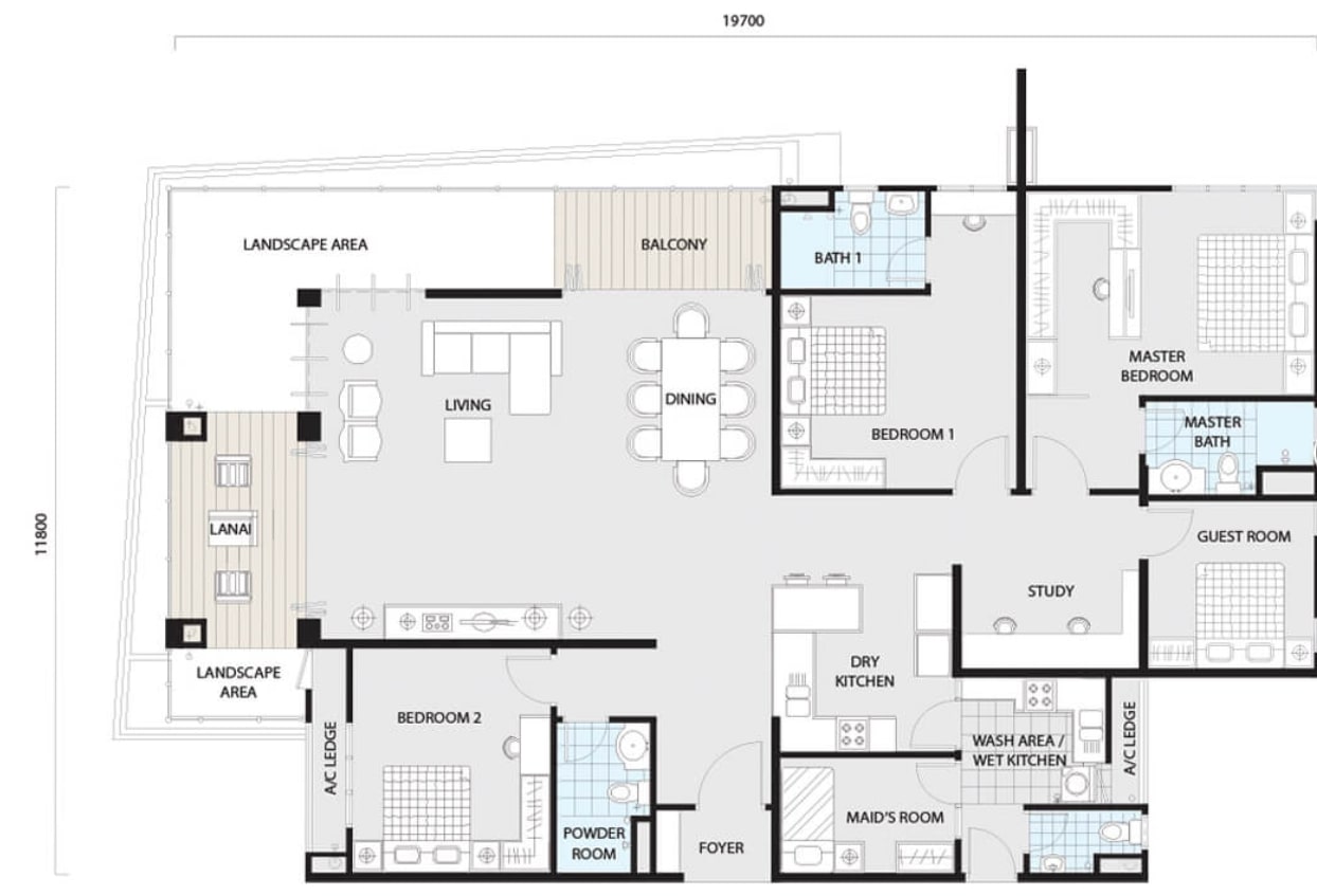 The Address Floor Plan Type DL2,DL2A